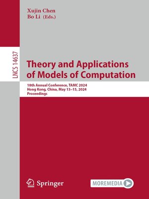 cover image of Theory and Applications of Models of Computation